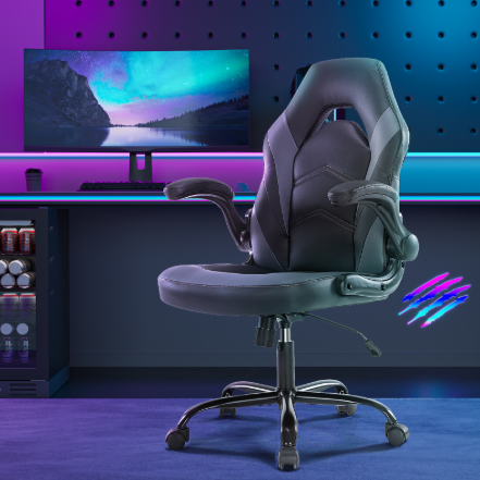 Ergonomischer Bürostuhl aus PU-Leder – Drehbarer Computer- und Gaming-Stuhl mit